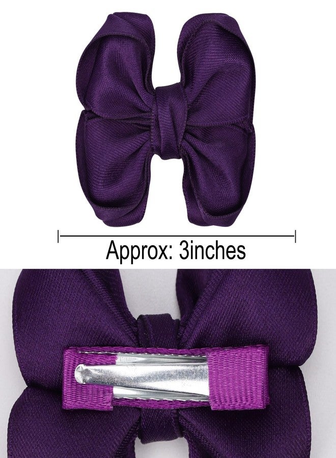 Zolyco Tiny 3 Inch Hair Clips Double Bow - Cute Lined Boutique Alligator Hairpin for Girls, Toddlers, and Little Teens - Kids Barrettes Set of 2 Small Stylish - Image 4